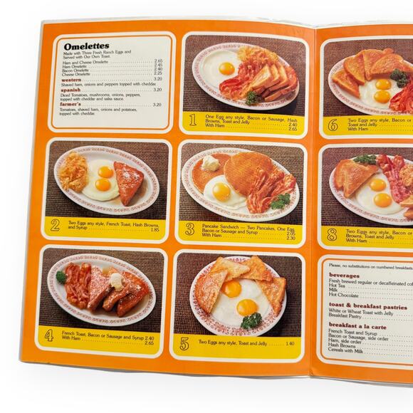 1980’s Frisch's Big Boy Yellow Laminated Breakfast Menu Vintage Diner 9” x 11” - Picture 5 of 8